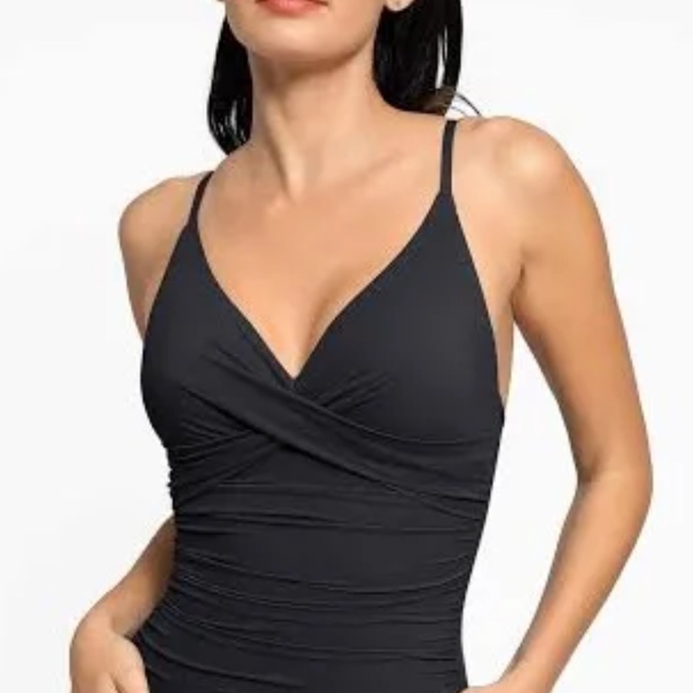 Elegant Black Women's One-Piece Swimsuit